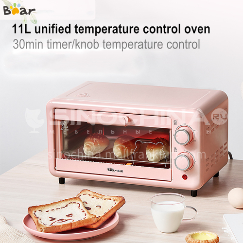 Bear electric oven household mini multi-function cake automatic baking bread barbecue pizza 11 liters small oven DQ000518